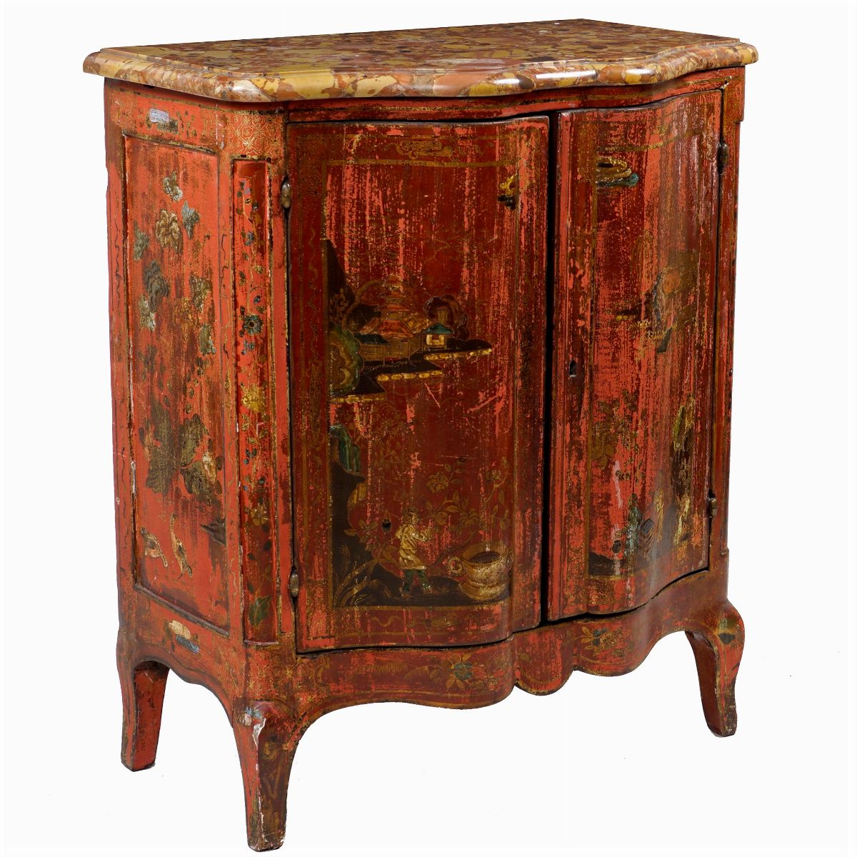 Credenza in Legno Laccato Rosso