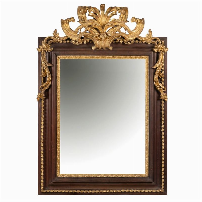 Specchiera in Legno Laccato e Dorato