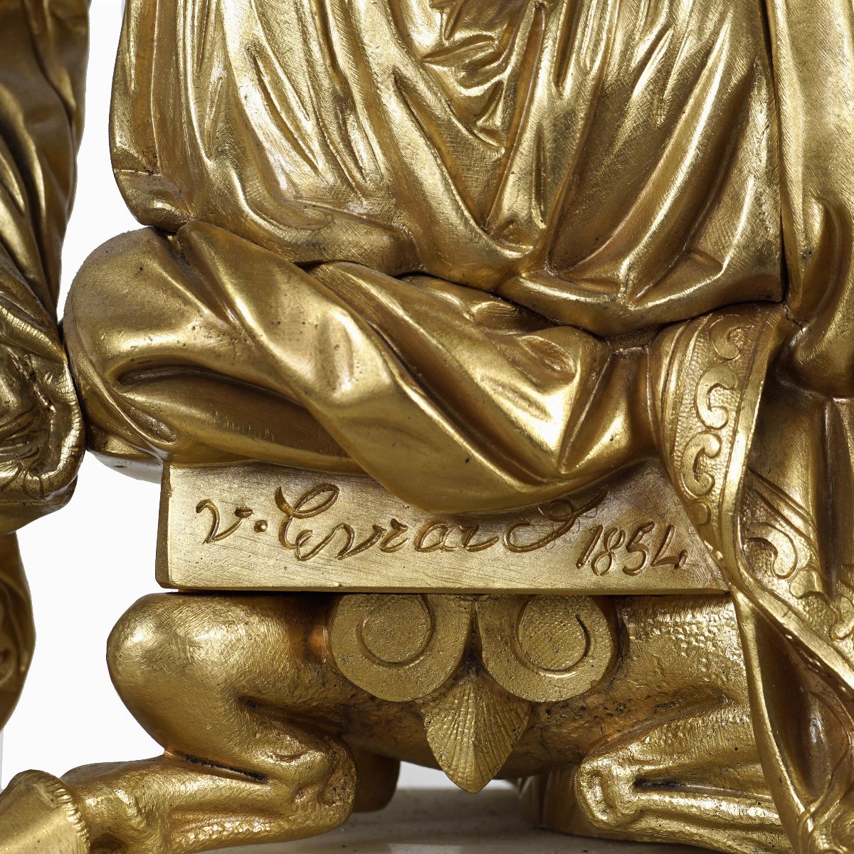 Orologio da Tavolo in Alabastro e Bronzo