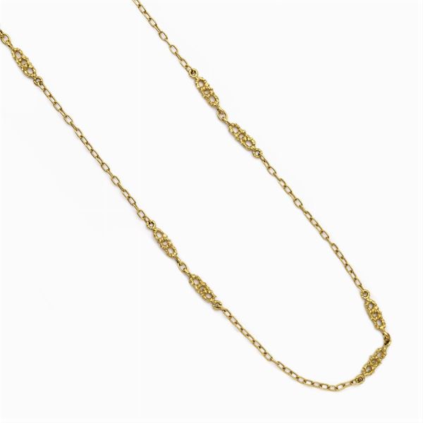 Lunga collana in oro giallo 18kt