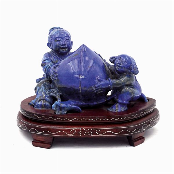 Lapis lazuli sculpture  (Oriental manufacture, 19th-20th century)  - Auction From Important Roman Collections - Colasanti Casa d'Aste
