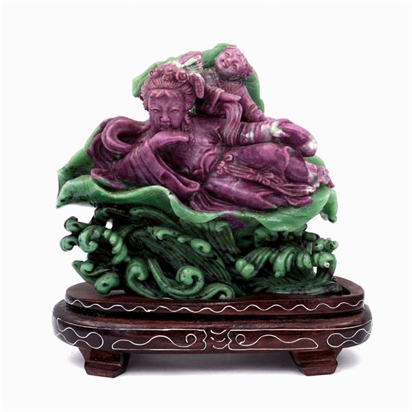 Zoisite group  (Oriental manufacture, 19th-20th century)  - Auction From Important Roman Collections - Colasanti Casa d'Aste