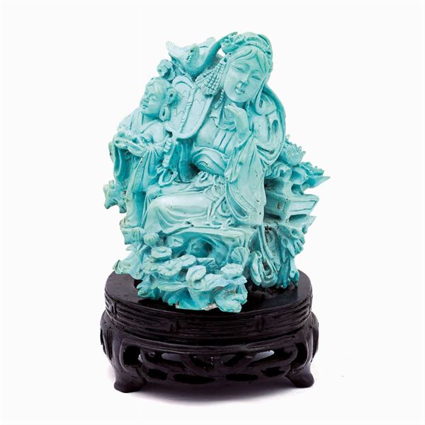 Turquoise group  (Oriental manufacture, 19th-20th century)  - Auction From Important Roman Collections - Colasanti Casa d'Aste