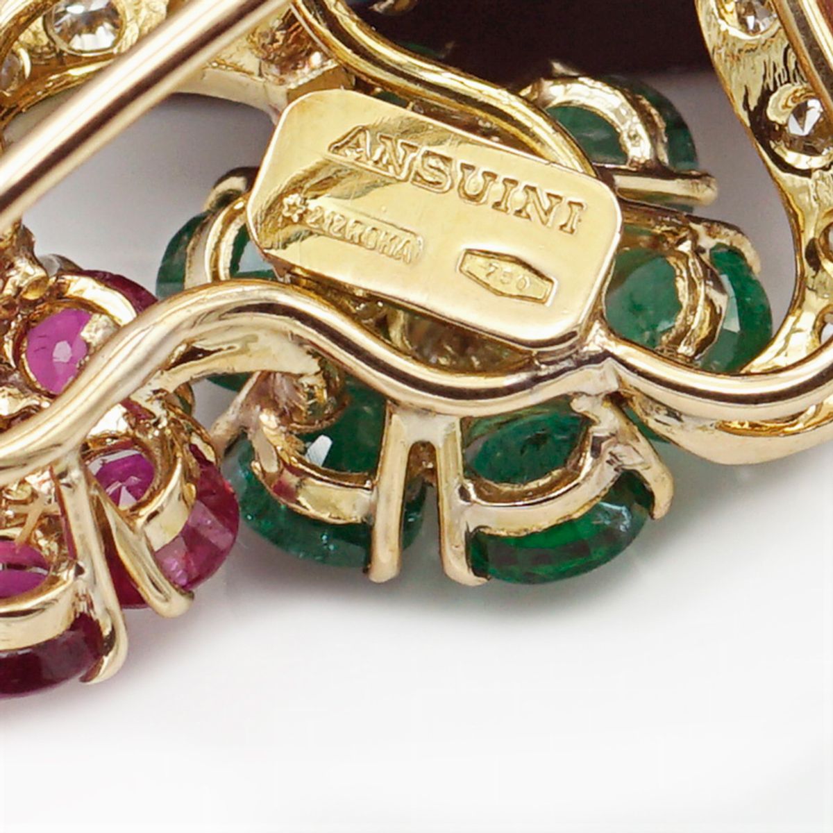 Spilla Ramage Floreale in Oro Giallo 18kt