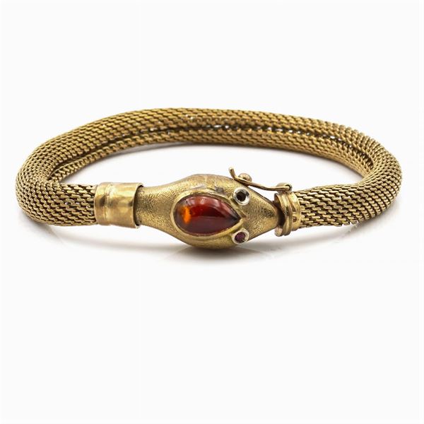 18kt gold snake bracelet