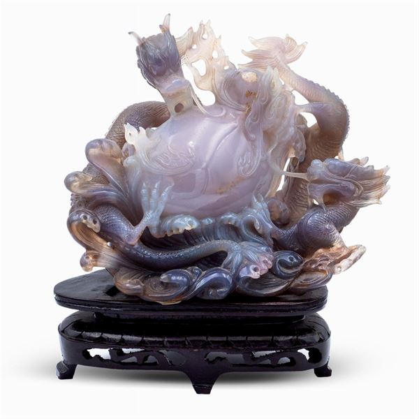 AVariegated agate group  (China, 20th century)  - Auction From Important Roman Collections - Colasanti Casa d'Aste