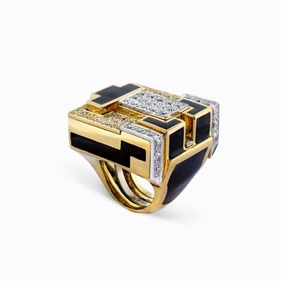 David Webb, Anello Scultura "mega Cubist Ring"