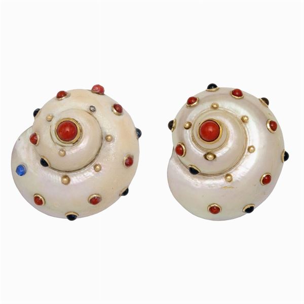 Orecchini conchiglia in oro giallo 14kt