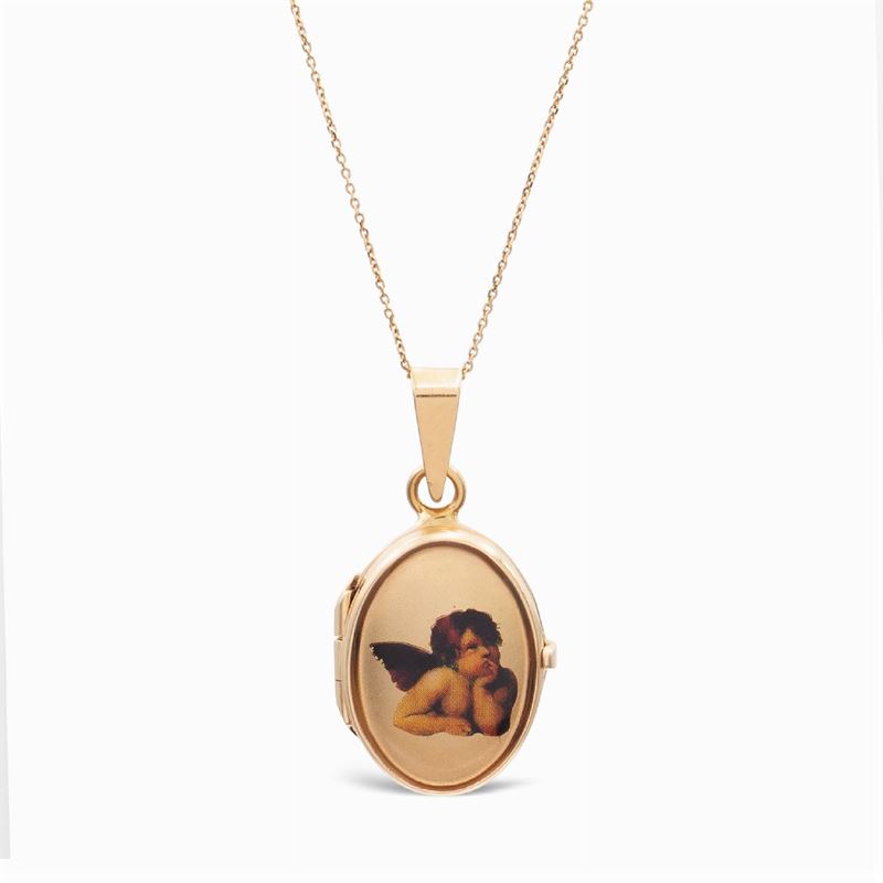 Pendente Portaritratto in Oro Giallo 18kt