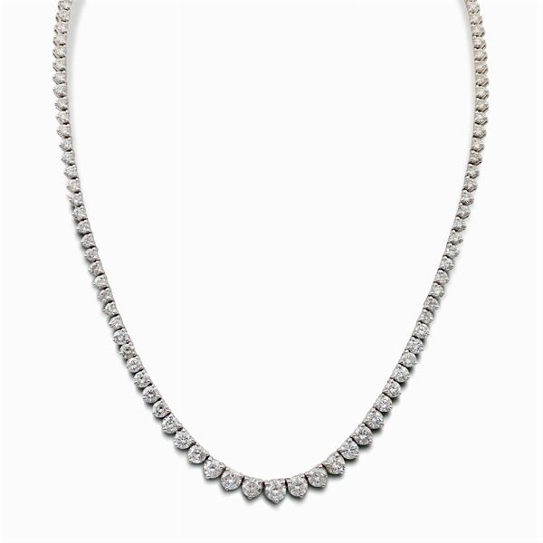 Collier riviere in oro bianco 18kt e diamanti