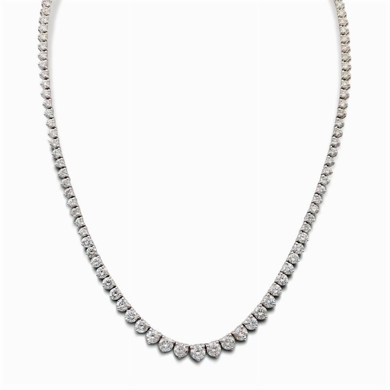 Collier Riviere in Oro Bianco 18kt e Diamanti