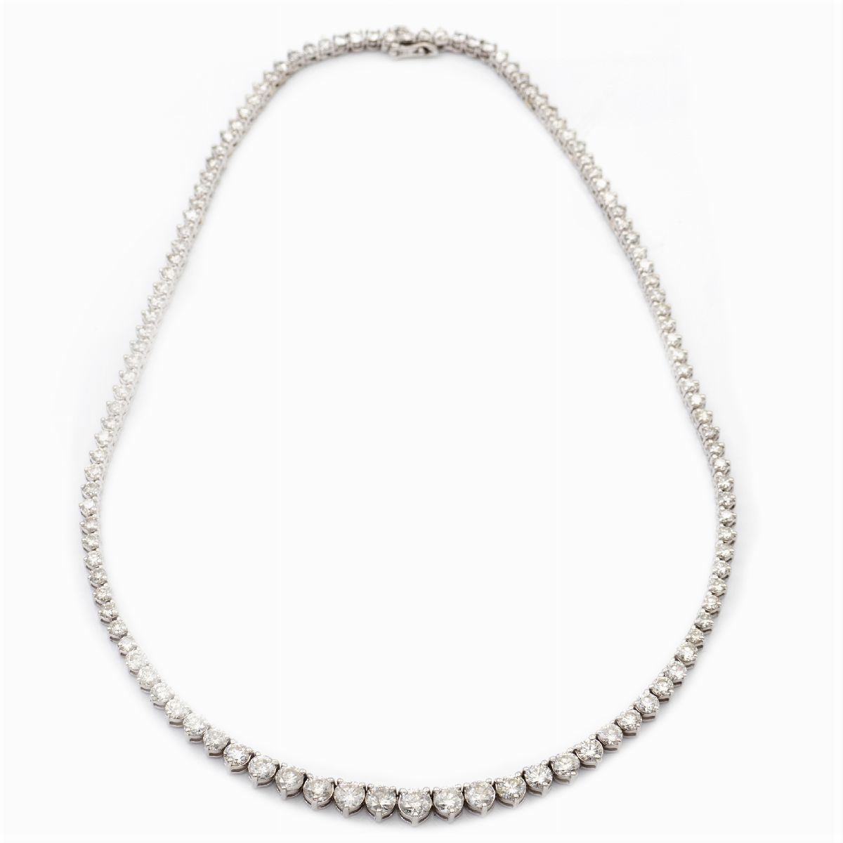 Collier Riviere in Oro Bianco 18kt e Diamanti