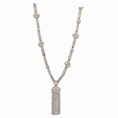 Collana Art Decò in Platino e Diamanti