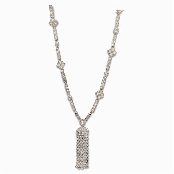 Platinum and diamond Art Deco' necklace