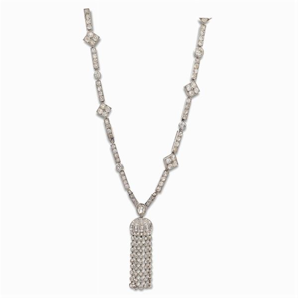 Platinum and diamond Art Deco' necklace