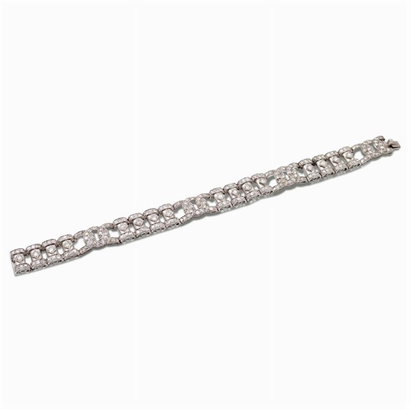 Bracciale Art Decò in Platino e Diamanti