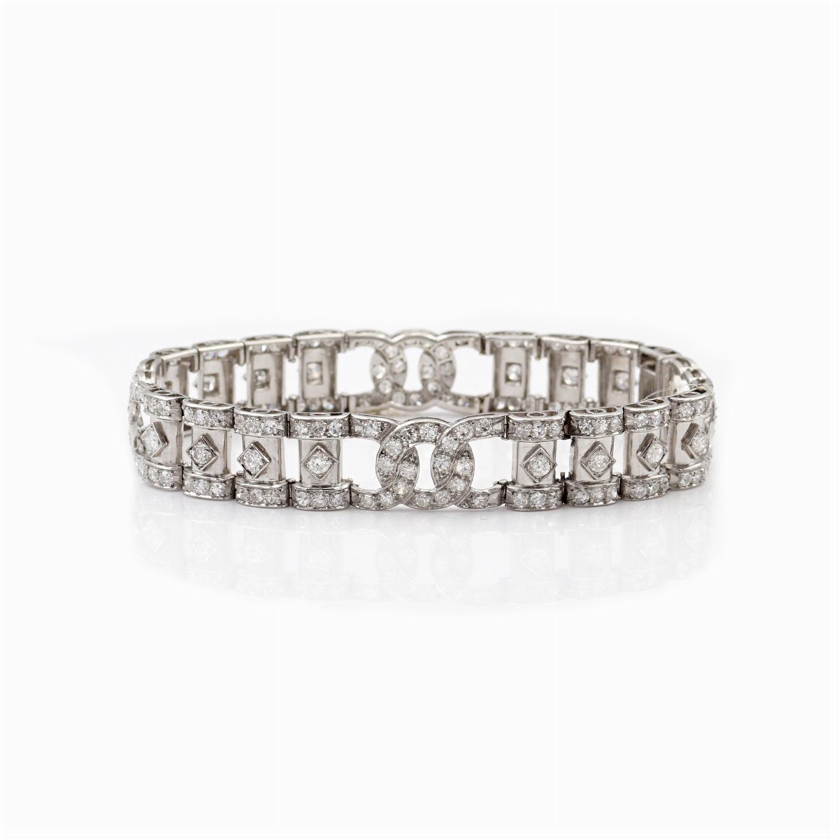 Bracciale Art Decò in Platino e Diamanti