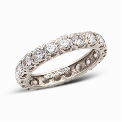 Anello Fede in Oro Bianco 18kt e Diamanti