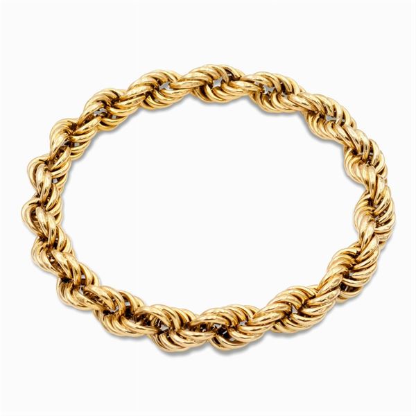 Bracciale a torchon in oro giallo 18kt