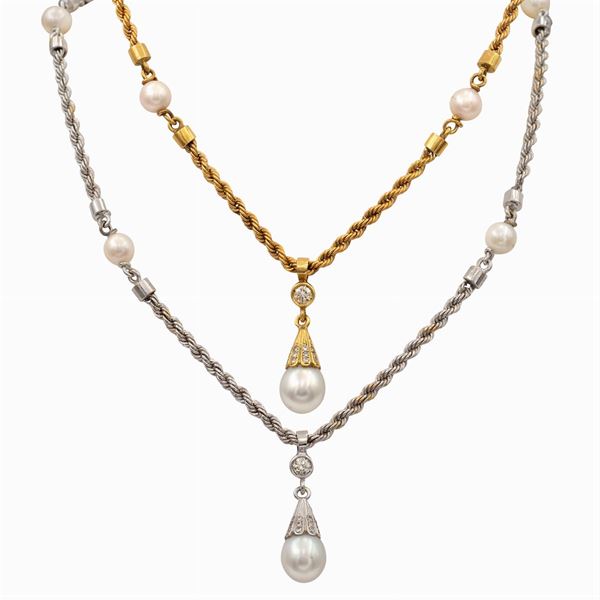 Two 18kt yellow and white gold necklaces  - Auction FINE JEWELS AND WATCHES - Colasanti Casa d'Aste