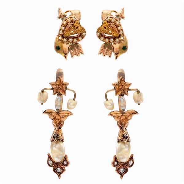 Two pairs of Bourbon earrings