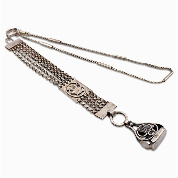 Chatelaine vittoriana per orologio da tasca