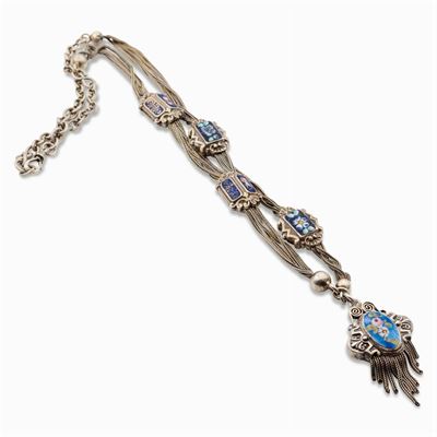 Chatelaine Vittoriana in Argento