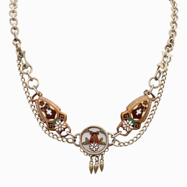 Chatelaine da orologio in argento