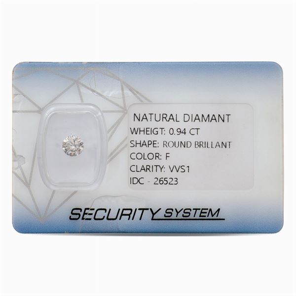 Diamante taglio brillante ct 0,94 in blister