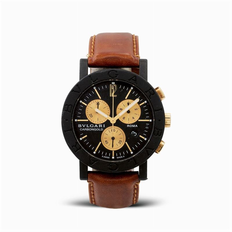 Bulgari Carbongold Roma, Orologio Cronografo da Polso