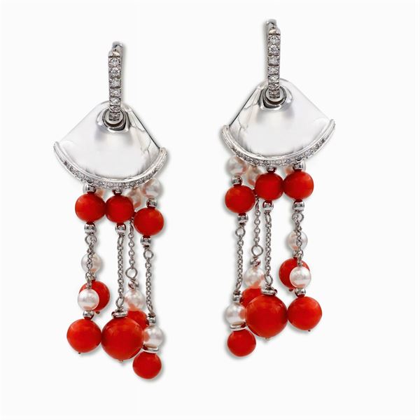 18kt white gold and diamond earrings