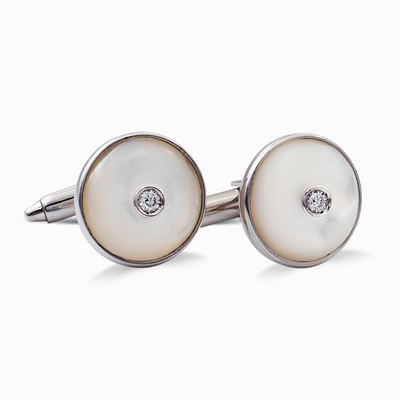 Gemelli di Forma Circolare in Oro Bianco 18kt