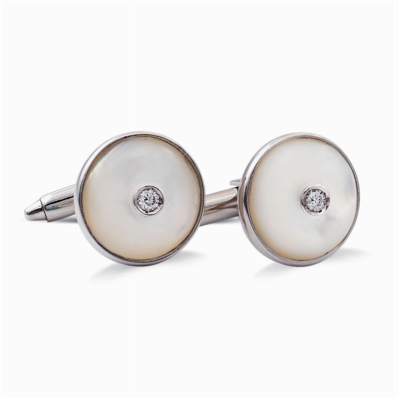 Gemelli di Forma Circolare in Oro Bianco 18kt
