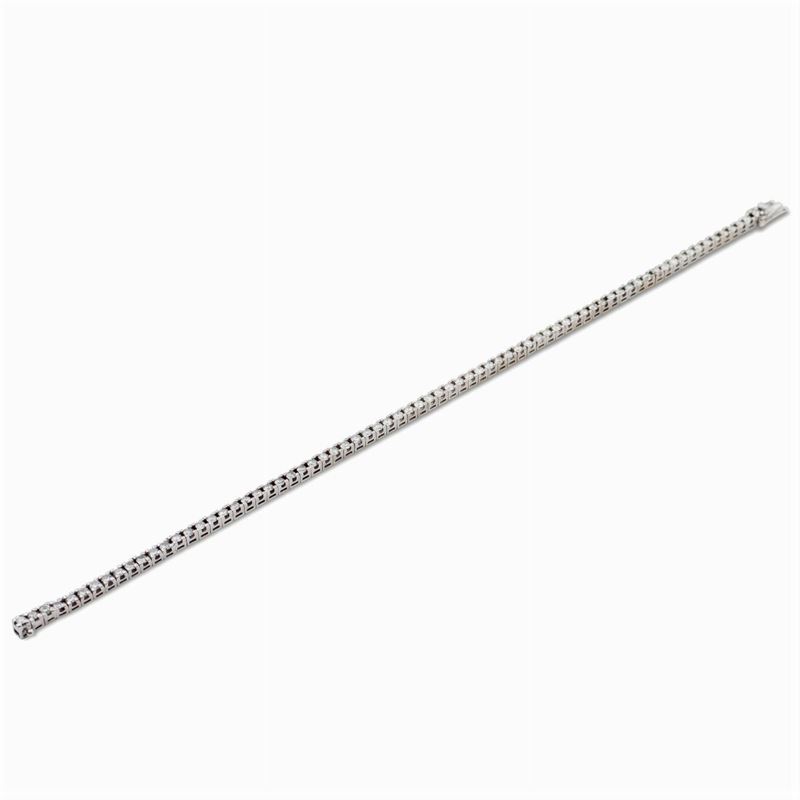 Bracciale Tennis in Oro Bianco 18kt e Diamanti