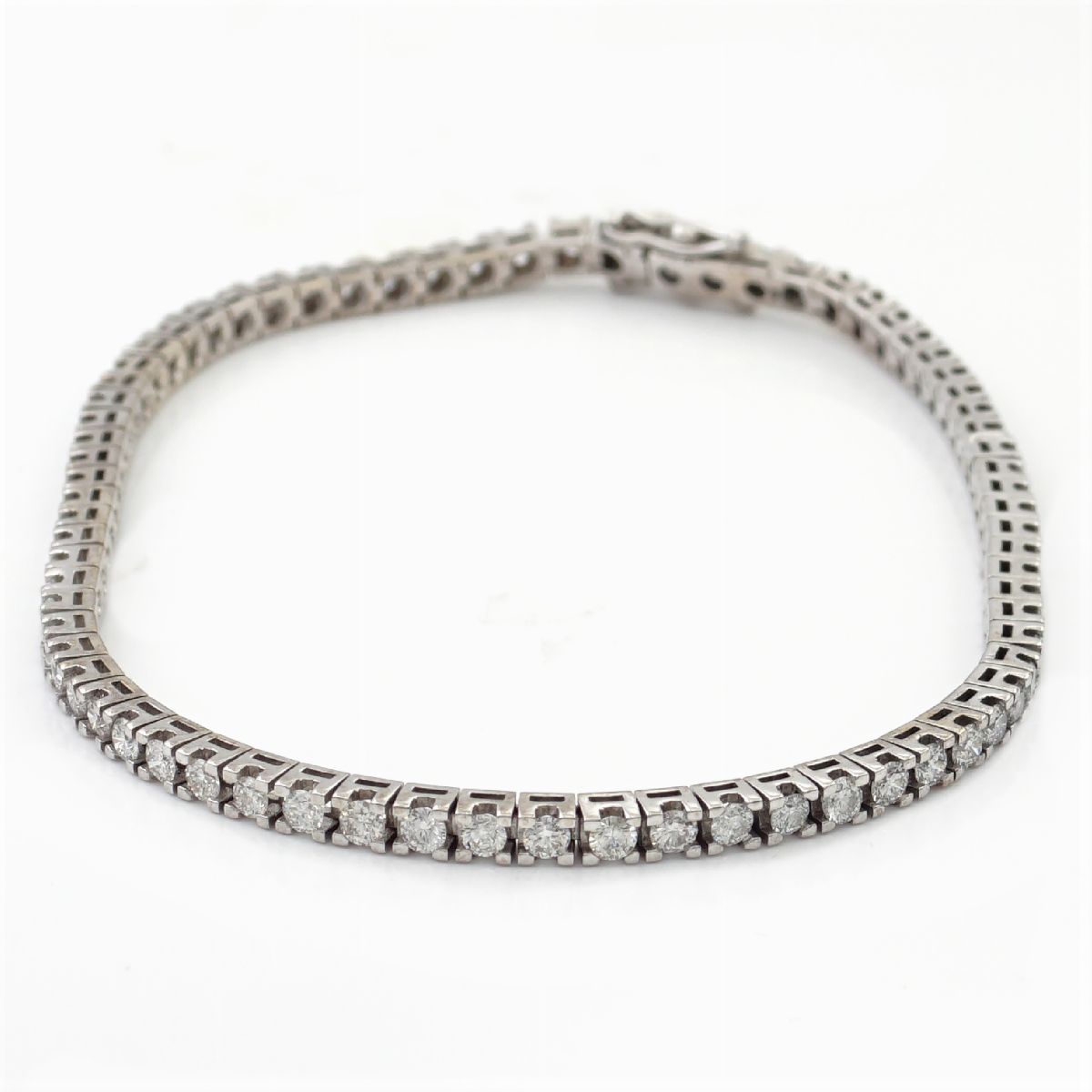 Bracciale Tennis in Oro Bianco 18kt e Diamanti