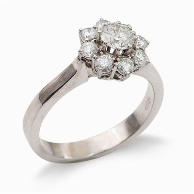 Anello in Oro Bianco 18kt e Diamanti