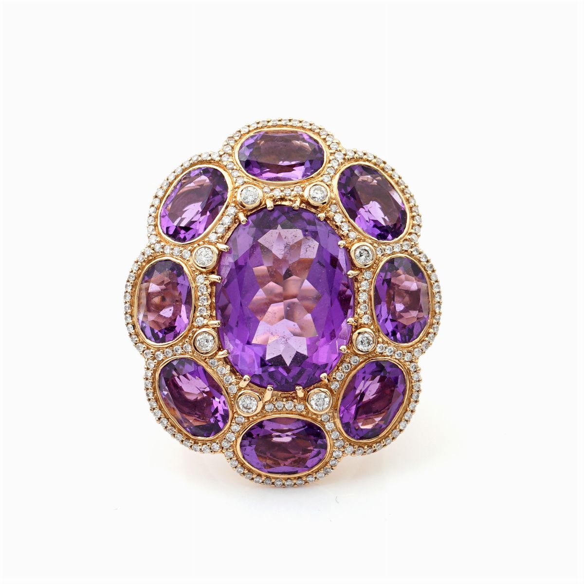 Anello in Oro Rosa 18kt e Ametiste