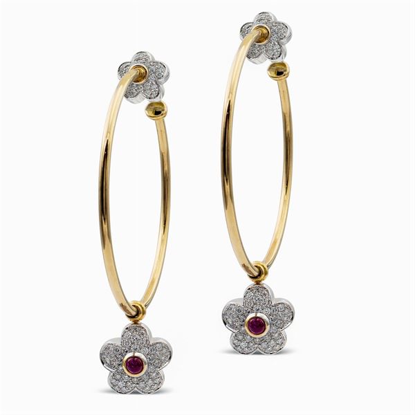 18kt gold circle earrings  - Auction FINE JEWELS AND WATCHES - Colasanti Casa d'Aste