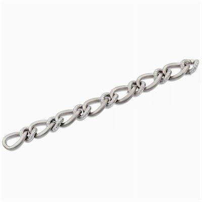 Bracciale in Oro Bianco Satinato 18kt e Diamanti