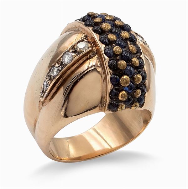 Anello bombé in oro giallo 18kt