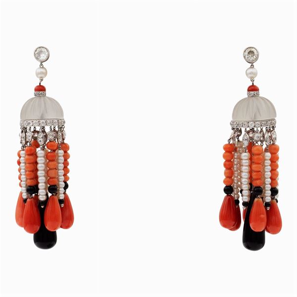 Platinum and diamond Art Deco' earrings
