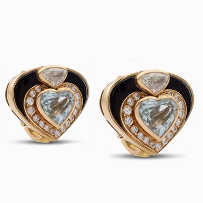 Marina Bulgari, Orecchini a Cuore in Oro Giallo 18kt
