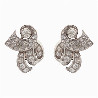 Orecchini in Oro Bianco 18kt e Diamanti