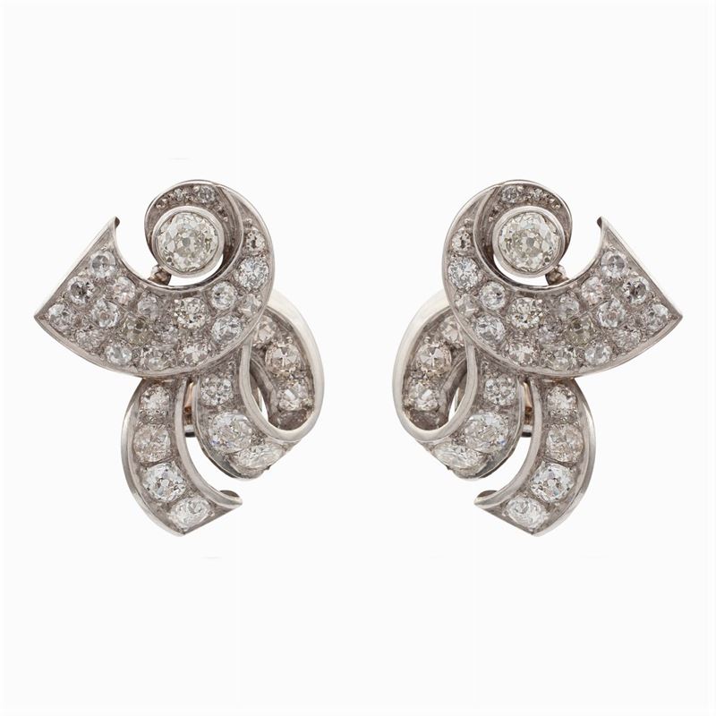 Orecchini in Oro Bianco 18kt e Diamanti