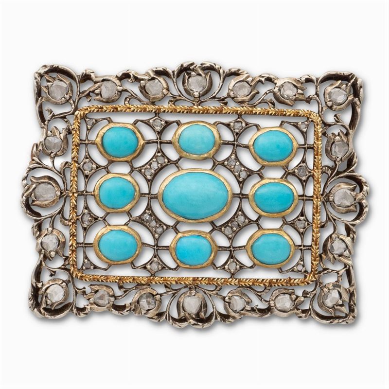 Buccellati, Spilla in Oro Giallo e Argento