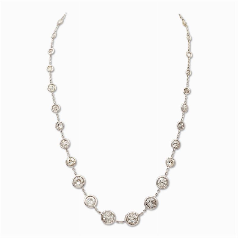 Collana in Oro Bianco 18kt e Diamanti