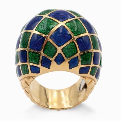 David Webb, Anello Bombé in Oro Giallo 18kt