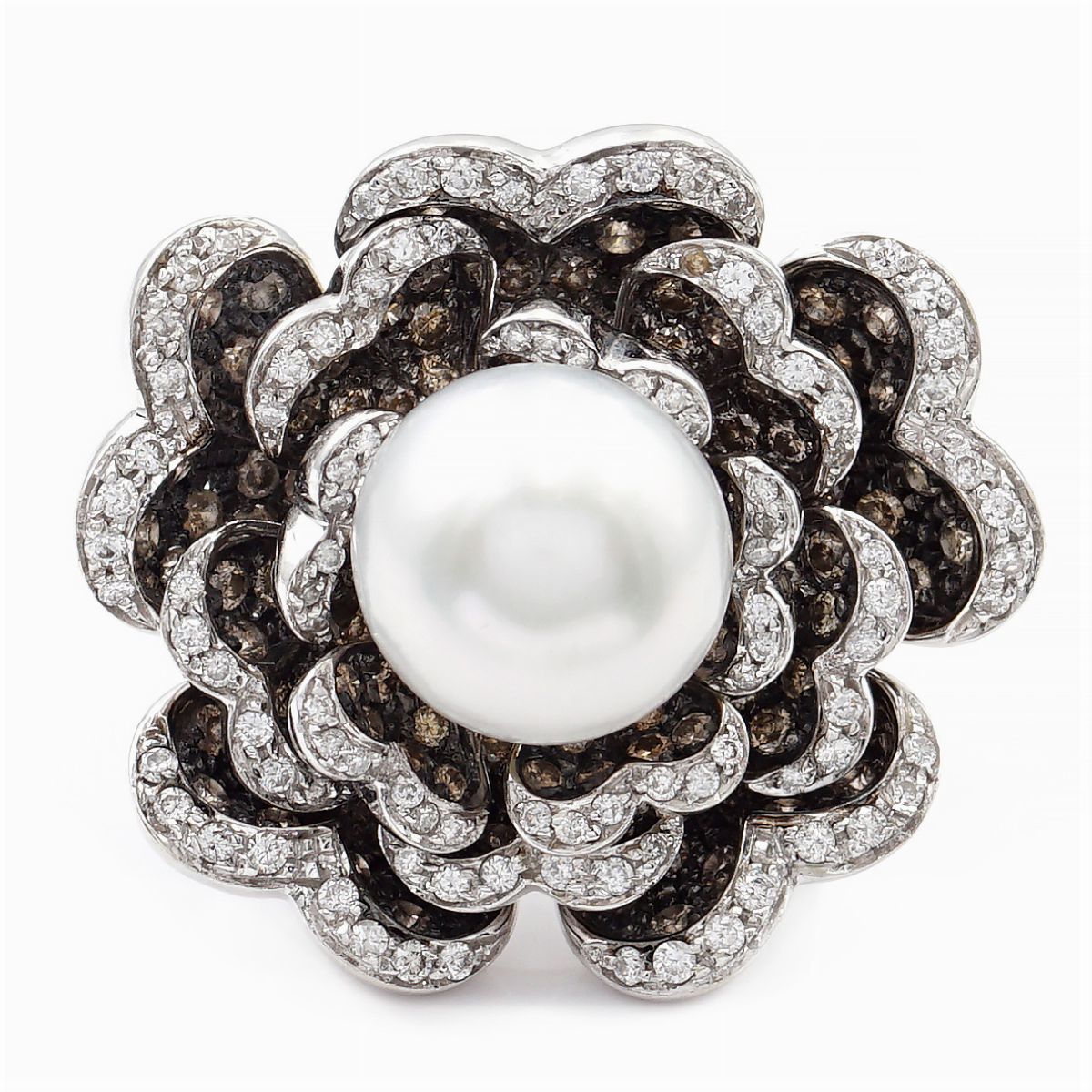 Anello Fiore En Tremblant in Oro Bianco 18kt