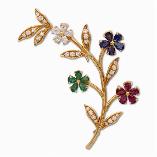 18kt gold ramage brooch  - Auction FINE JEWELS AND WATCHES - Colasanti Casa d'Aste