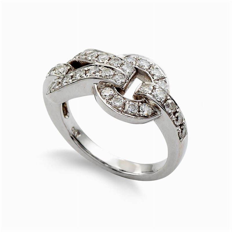 Anello in Oro Bianco 18kt con Diamanti